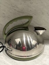Vintage McGraw Edison Kettle 3038 Silver/Green Accents Rare Color Electric  picture