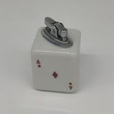 Vintage 60's Hand Painted Porcelain Table Lighter Cards Poker Made In Japan picture