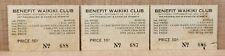 1932 Benefit Waikiki Club Vintage Raffle Ticket Lot (3) Honolulu Hawaii picture