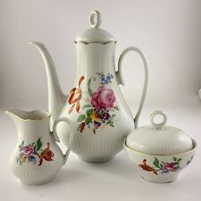 Stipo Dorohoi Made in Romania Floral Teaset Teapot Sugar Creamer DD172 picture