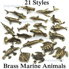 Brass Marine Animal Figurines Small Statue House Office Table Decoration Toys picture