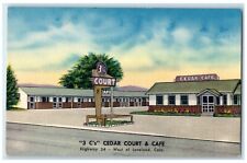 c1950's Cedar Court & Cafe Roadside Estes Park Colorado CO Vintage Postcard picture