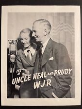 Vintage Promo Halftone Picture Radio WJR Uncle Neal And Prudy Radio Show 5.5”x7” picture