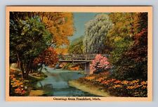 Frankfort MI-Michigan, General Bridge Greetings, Antique, Vintage Postcard picture