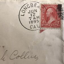 Cork Fancy Cancel Envelope Postmark Long Beach California CA June 12 1895 picture