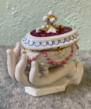 Antique Victorian German Fairing Hand Holding Trinket Box Conta Boehme Porcelain picture