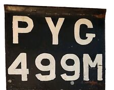 RARE GREAT BRITAIN MOTORCYCLE LICENSE PLATE # PYG 499M, 1950’s picture