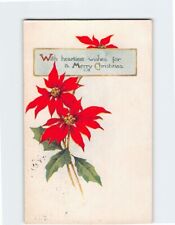 Postcard With Heartiest Wishes for a Merry Christmas Flower Art Print picture