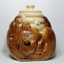 Vintage McCoy Ceramic Sleeping Bear With Bees Honey Pot Cookie Jar #143 USA picture