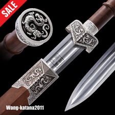 78CM Traditional Chinese Dragon Rosewood Manganese Steel Sword Handmade Jian 龙凤剑 picture