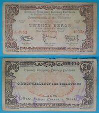 1944 Philippines ~ FREE SAMAR 20 Pesos ~ WWII Emergency Note ~ SMR-119 picture
