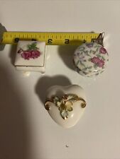 3 porcelain small ring/ trinket boxes picture
