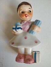 Vintage ucagco girl with presents figurine 4