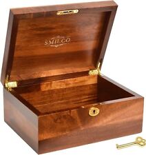 Wooden Storage Box with Hinged Lid Acacia Wood Hand-Crafted Wooden Box picture