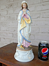 Antique Belgian vieux andenne bisque porcelain madonna statue rare religious picture
