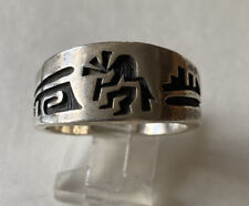 Hopi ~ Cyrus Josytewa~Kokapeli  Sterling Silver Band Ring ~ Size 11 1/2 picture