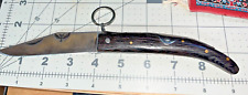 NEW SPANISH NAVAJA RING PULL D2 Steel POCKET KNIFE Dark Wood Wenge Okapi Style picture
