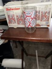 VTG Budweiser 1997 Anheuser Busch 8 pc. Glass Cooler Drinking Cup Set 16 oz NIB picture