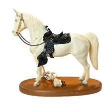 Vintage 1950s Breyer Western Horse Saddle Glossy Night Light Lamp Alabaster picture