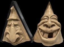 Troll Ugly Face Wall Sculpture Signed  R Vandamme 1995 Pair Of 2 Big Nose 4 In. picture