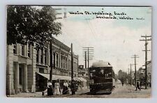 Zeeland MI-Michigan, East Main Street Car, Trolley, Bank Vintage c1910 Postcard picture