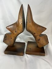 Vintage Bookends Wood Shoe Mold Form Sterling Bookends Steampunk 1958 & 1959 picture