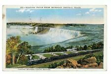 1928 Colored Postcard Of Niagara Falls From Michigan Central Train Railroad picture