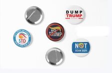 8 Pack 2.25” Anti Trump 2024 Presidential Campaign Pin Back Buttons picture