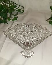 Vintage Avon Daisy Button Glass Dish Fan Shaped Trinket Snack Candy Soap Clear picture