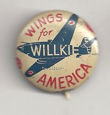 1940 Wings For America WILLKIE Pin picture