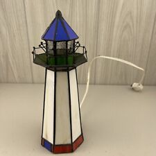 Vintage Stained Glass Tiffany Style Lighthouse Lamp 10