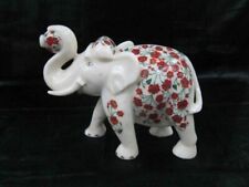 Beautiful Marble Elephant Statue Carnelian Stone Inlay Mosaic Art Handcrafted picture
