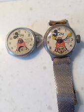 VINTAGE 1930's INGERSOLL MICKEY MOUSE WATCH   NOT  WORKING  & RARE PENDENT WATCH picture