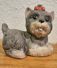 Vtg SET of 3. Homco Yorkshire Terrier Figurines Yorkies With Red Bows picture