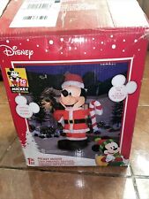 Gemmy 10.5' Airblown Inflatable Disney Mickey Mouse In Santa Suit (RARE) picture
