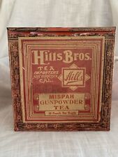Antique: Hills Bros. Tea Importers San Francisco, Cal. Mispah Gunpowder Tea Tin picture