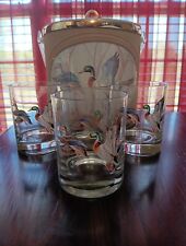 Vintage Norman Wamer Ice Bucket And 4 Whiskey Glasses picture