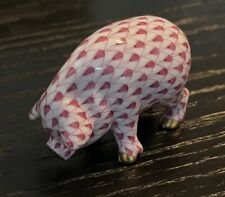 Herend Pink Fishnet 24k Gold Mini Standing Pig 5357/VHP #2558 ~ Mint picture