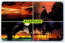 c1950's Four Views of Beautiful Sunsets in Acapulco Mexico Multiview Postcard picture