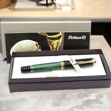 Pelikan Souveran M1000 Green Stripe 18C 750 Fountain Pen EF Nib NEW picture