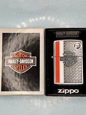 Vintage 2013 Harley Davidson Diamond Plate Emblem Chrome Zippo Lighter NEW picture