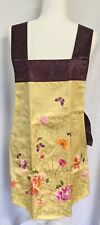 Vintage Korean Dang-Ui Hanbok Apron embroidered flowers gold In Original Box  picture