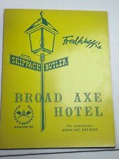 Fred Wolff's Broad Axe Hotel Vintage Restaurant Menu Ambler PA  picture