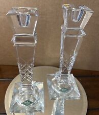 VTG Shannon Crystal Glass Candlesticks(2)-Designs Of Ireland-24% Lead Crystal picture