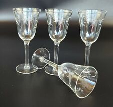 Vintage Etched Wine Glasses - 5 3/4