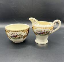 Royal Crown Myotts Staffordshire Chelsea Bird Small Cream And Sugar Set England picture