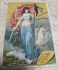 *SCARCE* VICTORIAN TRADE CARD BALL'S CORSETS J.G. POWELL MORAVIA NY picture