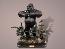 * Silverback Gorilla Bronze Sculpture King Kong Figurina‏ Statue Limited Edition picture