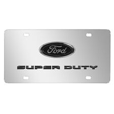 Ford Super-Duty 3D Dark Gray Logo on Chrome Stainless Steel License Plate picture