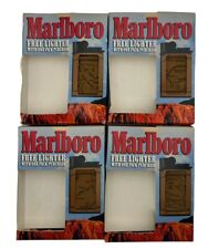 Vintage Marlboro Lighter Butane Year 2000 Leather Wrap Mountain States Lot Of 4 picture